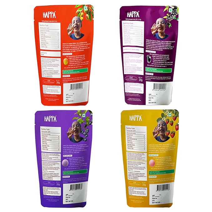 Happa Melts Variety Pack I Two fruit and two Yogo melts I Kids snack taste like candy I 6 months to 99 years and above (Pack of 4) - Happa Foods