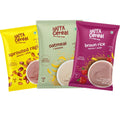 Happa Baby Cereal Combo – Oatmeal + Banana, Brown Rice + Apple + Banana & Ragi + Almonds + Dates. Stage 2 (6 Months+). 100% natural, no sugar, oil, milk powder, flavours or colours. Traditional porridge. Cooks in 3 minutes. Pack of 3 (50 g each)