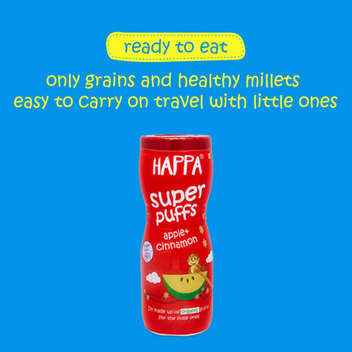 Discover the joy of Happa Super Puffs - yummy snacks designed for 8-month-old, These delightful treats are perfect as baby finger foods and toddler treats.