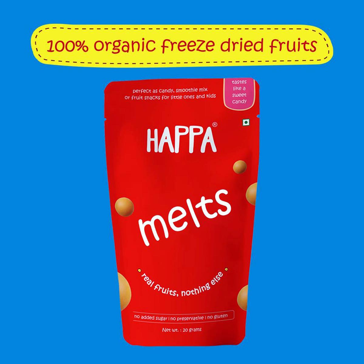 These flavourful freeze dried melts are specially crafted for little tummies! They serve as tasty snacks for 8-month-old, baby finger foods, and yummy toddler meals.