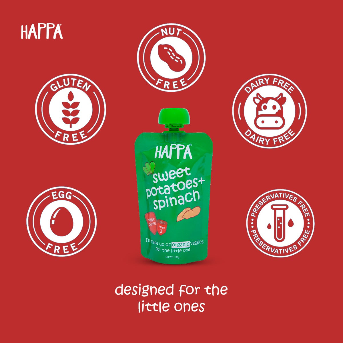 apple + banana fruit puree (Pack of 3) - Happafoods