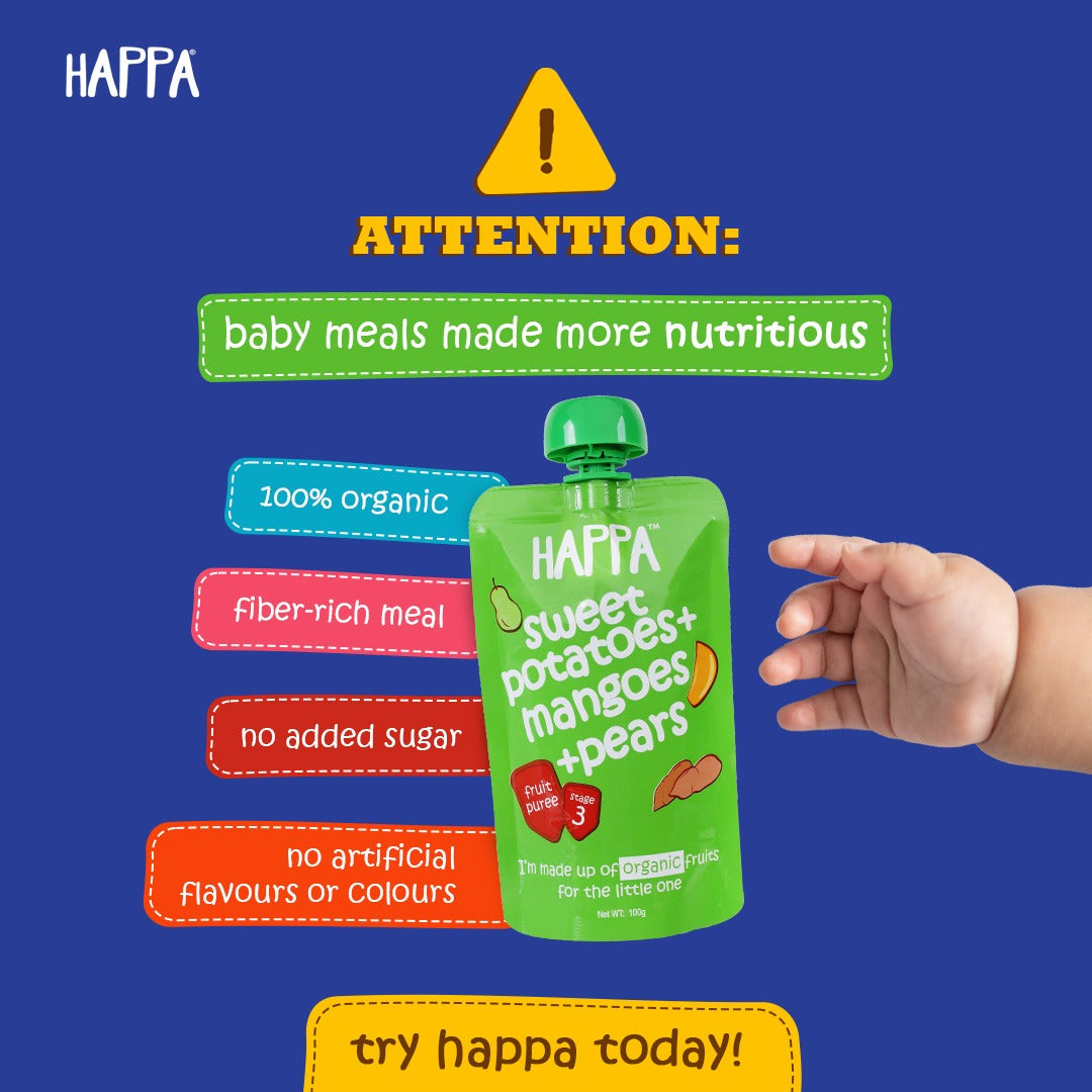 apple + banana fruit puree (Pack of 3) - Happafoods