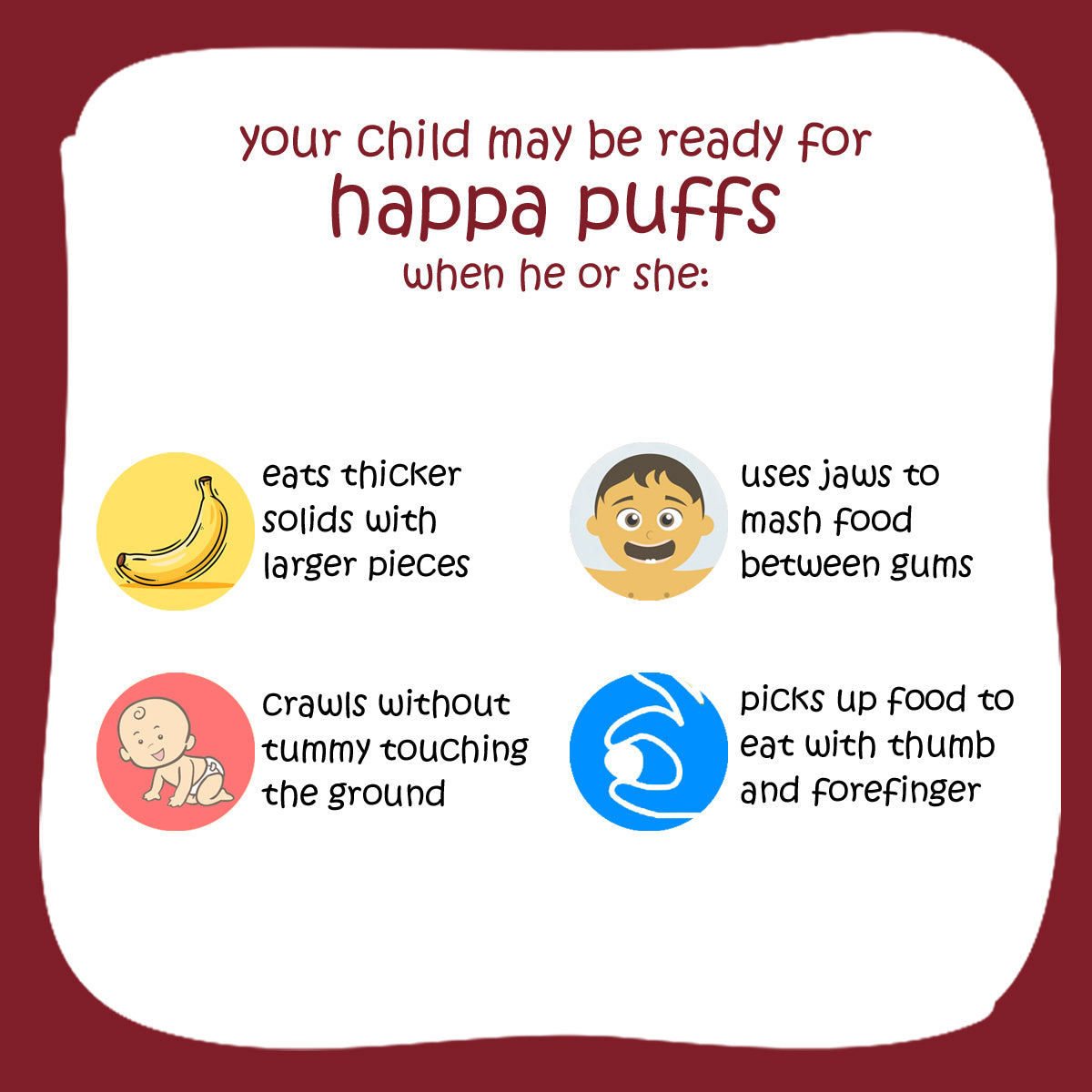 Happa Baby Puffs Variety Pack – Vanilla Blueberry, Carrot Beetroot, Strawberry Banana and Apple Cinnamon | Melt-in-the-Mouth Finger Food for Babies | Supports Self-Feeding and Baby-Led Weaning | No Artificial Flavours or Colours | Stage 2 (8+ Months)