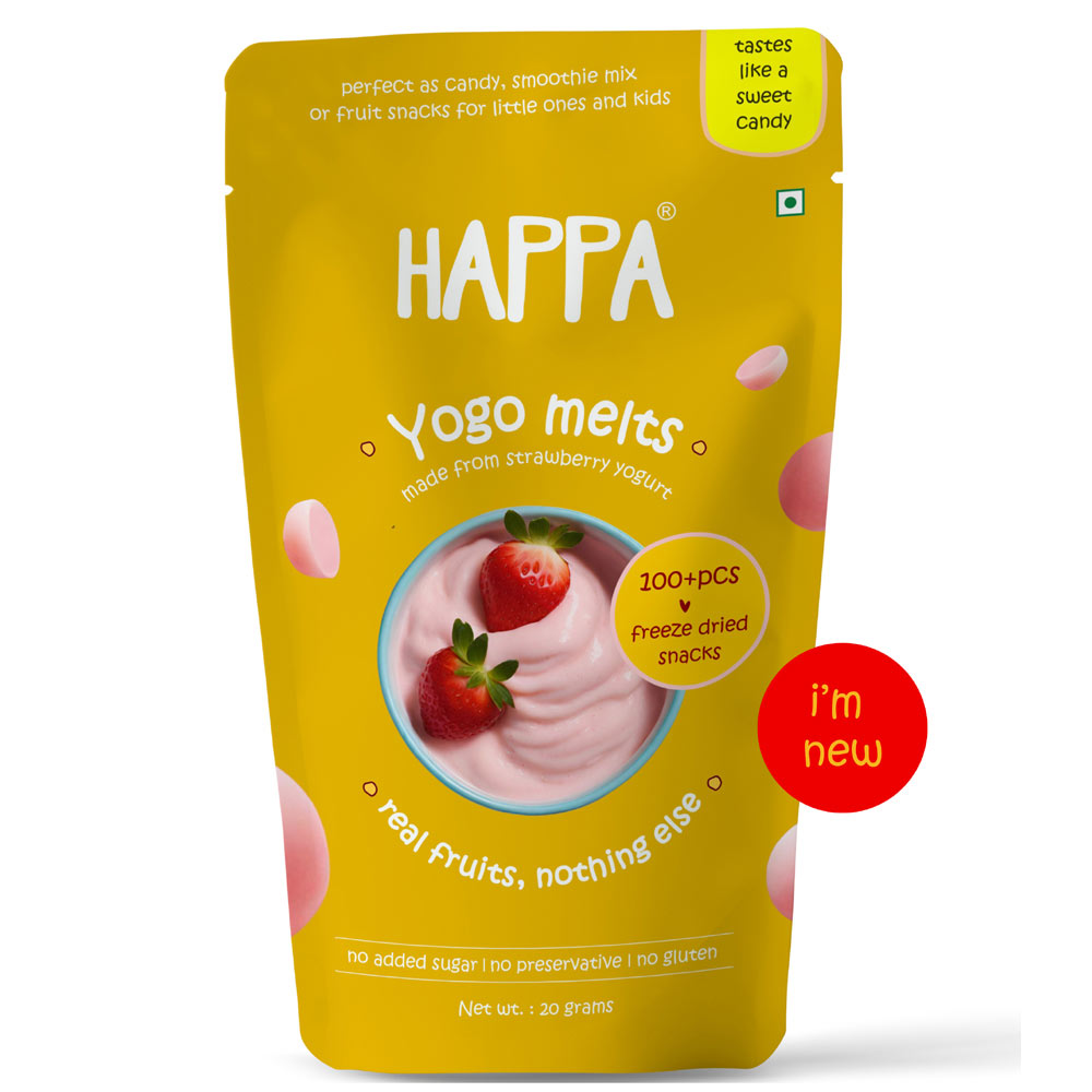 Happafoods baby finger food-Healthy snacks for 8-month-old, Nutritious strawberry bites with nutrients of yogurt for tiny hands of your little one