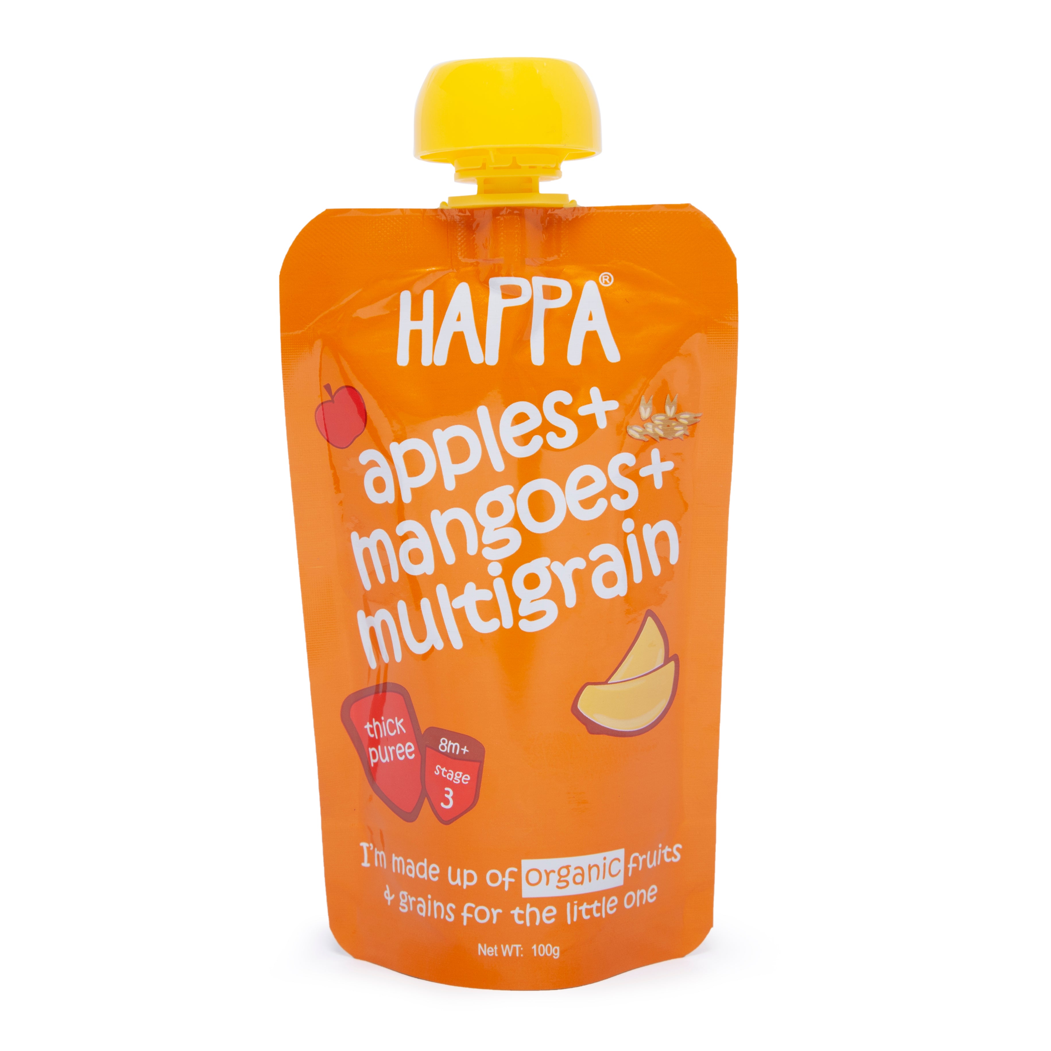 organic apple and mango multigrain puree