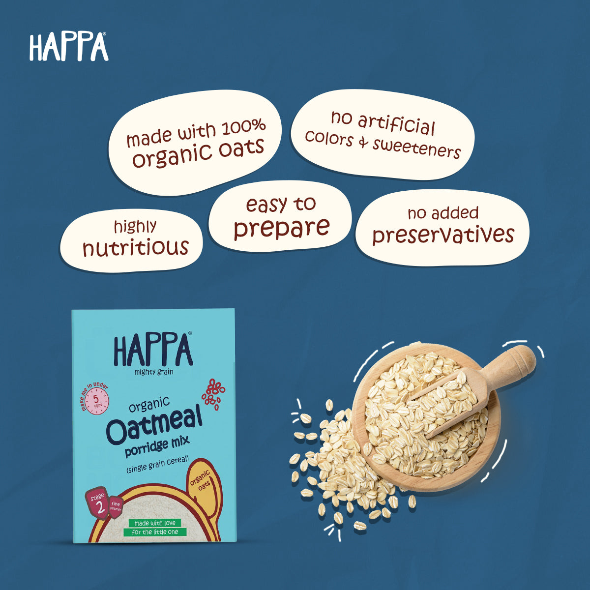 Happa Oatmeal Cereal Mix 200gm - Happafoods