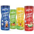 Happa Baby Puffs Variety Pack – Vanilla Blueberry, Carrot Beetroot, Strawberry Banana and Apple Cinnamon | Melt-in-the-Mouth Finger Food for Babies | Supports Self-Feeding and Baby-Led Weaning | No Artificial Flavours or Colours | Stage 2 (8+ Months)