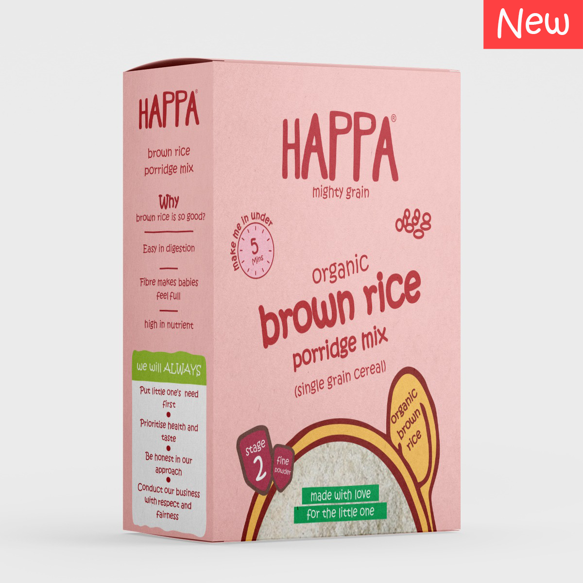 Happa Organic Brown Rice Cereal - 200gm - Happafoods