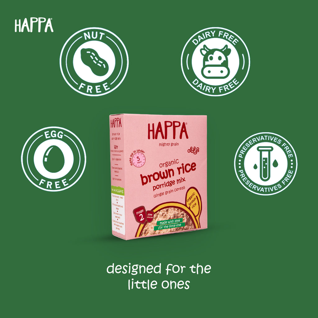 Happa Organic Brown Rice Cereal - 200gm - Happafoods