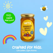 Happa Himalayan Golden Honey | 100% Pure, Raw & NMR Tested | Kids Approved, Low Pollen, Mild Aroma | Natural Immunity Booster & Healthy Sweetener (150g)