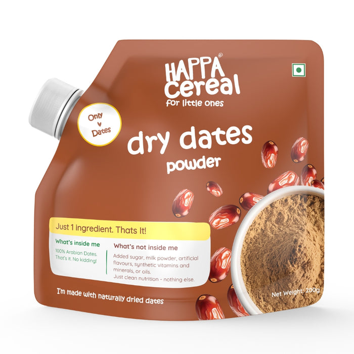 Happa Organic Dry Dates Powder | Natural Sweetener | Kharik Khajur Powder | Rich in Fibre and Minerals | No Preservatives | No Chemicals or Additives | Healthy Substitute for Refined Sugar | 200g