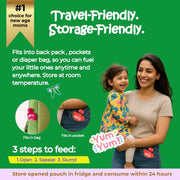 Happa Healthy Baby Food Puree Travel Pack | Natural Fruits, Grains and Vegetables | No Added Sugar, No Milk Powder, No Preservatives | Stage 2 (6 Months+) | Ready to Eat | Free from Common Allergens | Pack of 6 (100g Each)