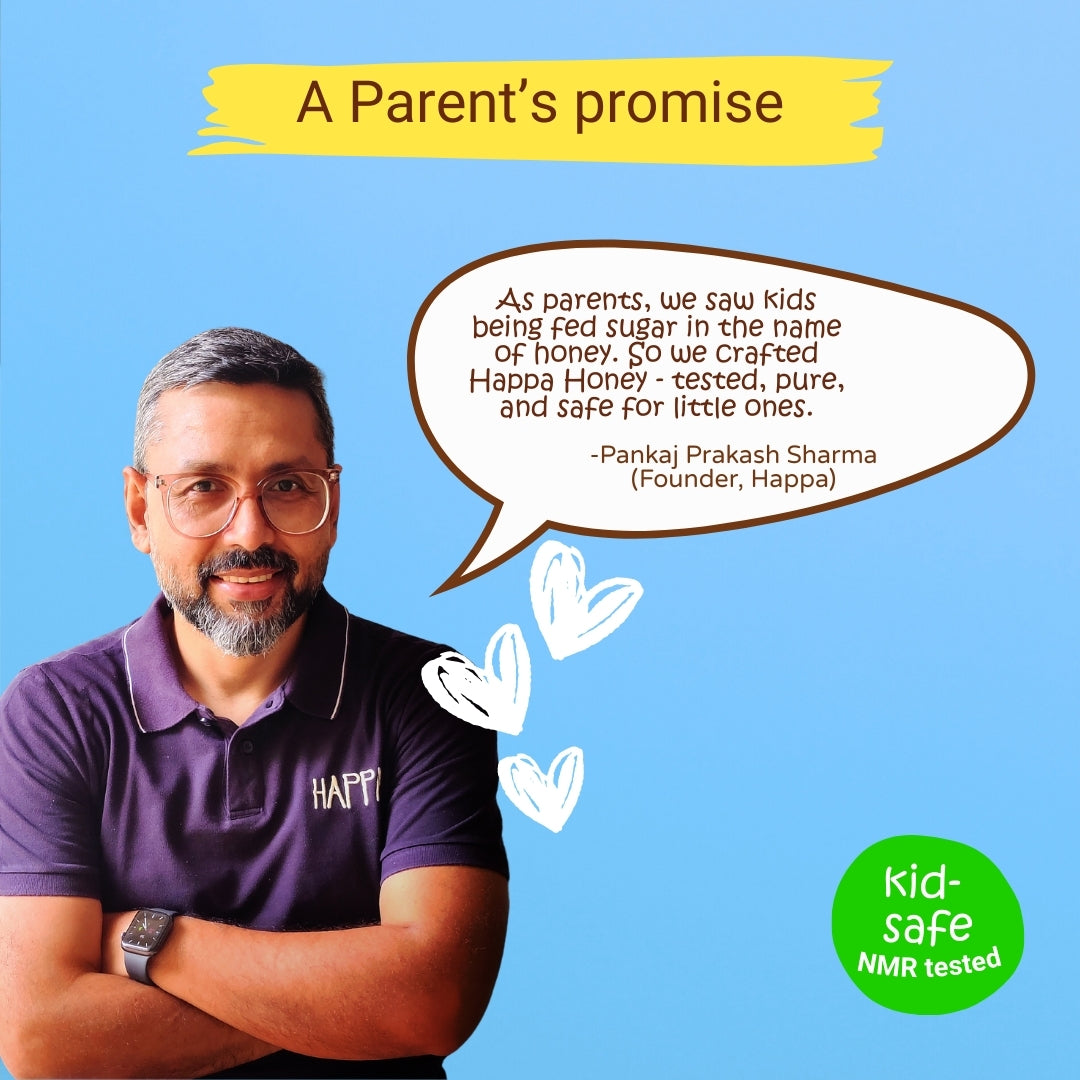 Happa Himalayan Golden Honey | 100% Pure, Raw & NMR Tested | Kids Approved, Low Pollen, Mild Aroma | Natural Immunity Booster & Healthy Sweetener (400g)