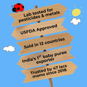 Happa Healthy Baby Food Puree Travel Pack | Natural Fruits, Grains and Vegetables | No Added Sugar, No Milk Powder, No Preservatives | Stage 2 (6 Months+) | Ready to Eat | Free from Common Allergens | Pack of 6 (100g Each)