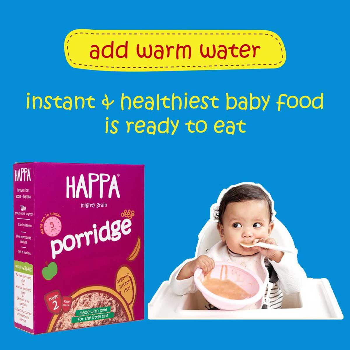 Happafoods high quality infant cereal and formula to support your baby's health and well-being.