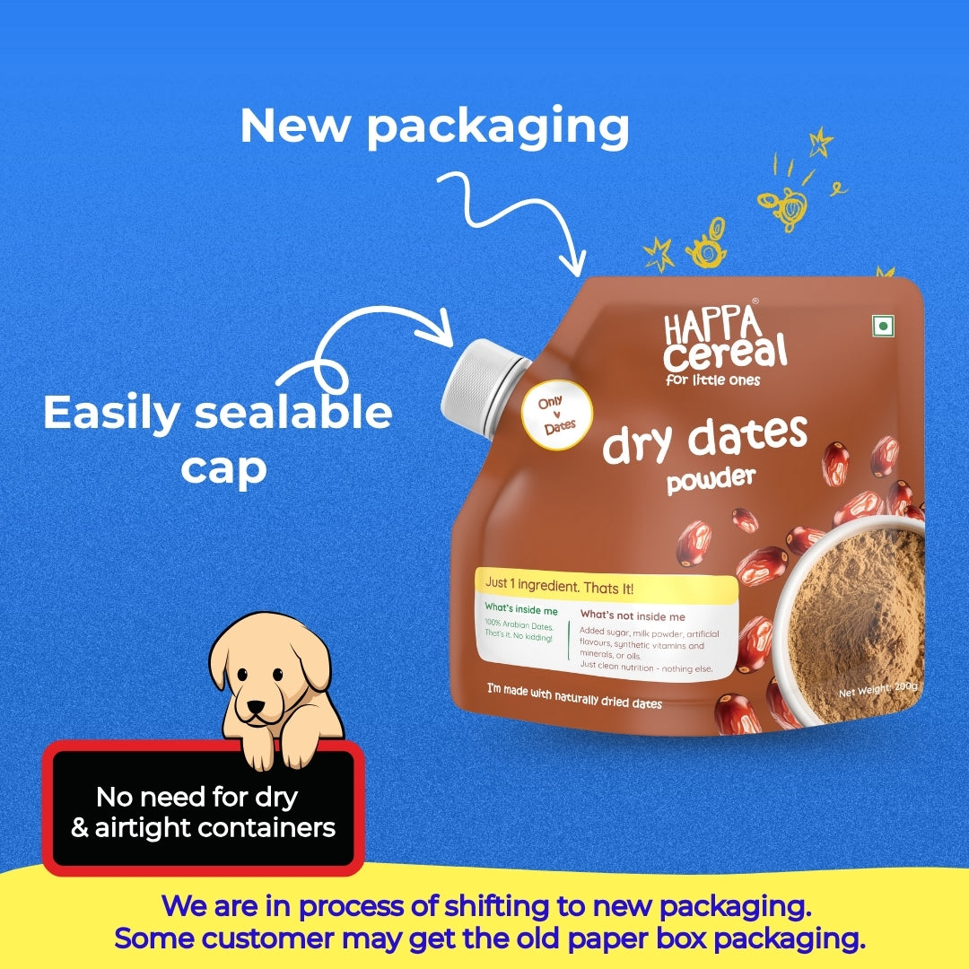 Happa Organic Dry Dates Powder | Natural Sweetener | Kharik Khajur Powder | Rich in Fibre and Minerals | No Preservatives | No Chemicals or Additives | Healthy Substitute for Refined Sugar | 200g
