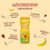 Happa Multigrain Strawberry & Banana Melts Super Puffs (Healthy Organic Snack for Little One, 8 Months+) Pack of 1 - Happafoods