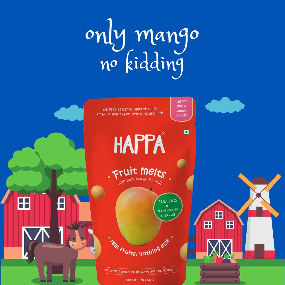 Tasty Happa mango fruit snacks: Great for 8-month-old babies as finger foods. Healthy and delicious treats for your little one