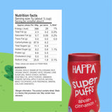 Happa Apple & Cinnamon Melts Super Puffs (Healthy Organic Snack for Little One) - Pack of 1 - Happafoods