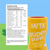 Happa Multigrain Strawberry & Banana Melts Super Puffs (Healthy Organic Snack for Little One, 8 Months+) Pack of 1 - Happafoods