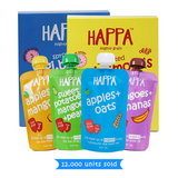 Happa Organic Baby Food, Fruit Puree and Porridge Combo, 4 Puree 100 Grams each and 2 Porridges 200 Grams Each -