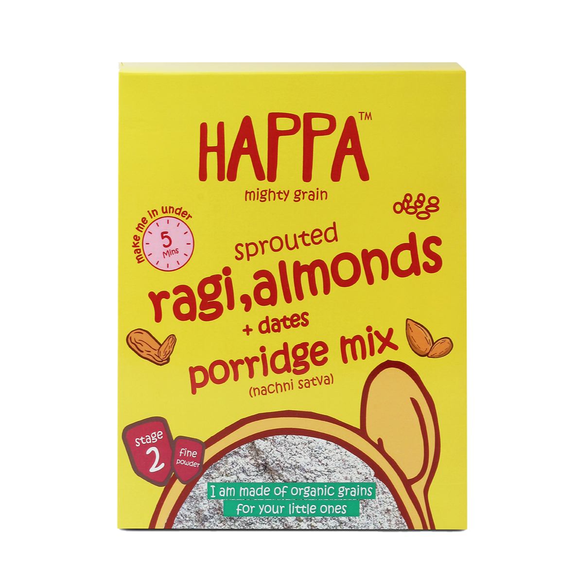 ragi almonds+ dates porridge (200gm) - Happafoods